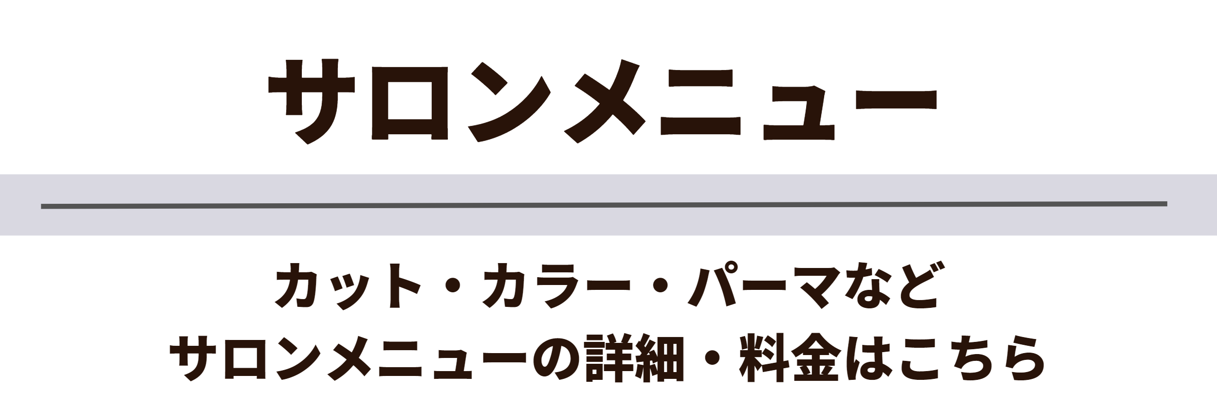 サロンメニュー